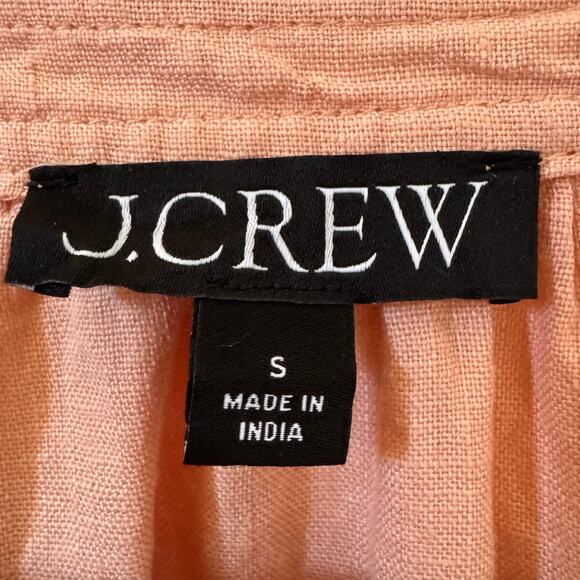 J. CREW Linen Cabana Long Sleeve Top in "Peach Clay" Pink Size Small - Picture 11 of 12